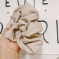 Beige Knit Oversized Scrunchy