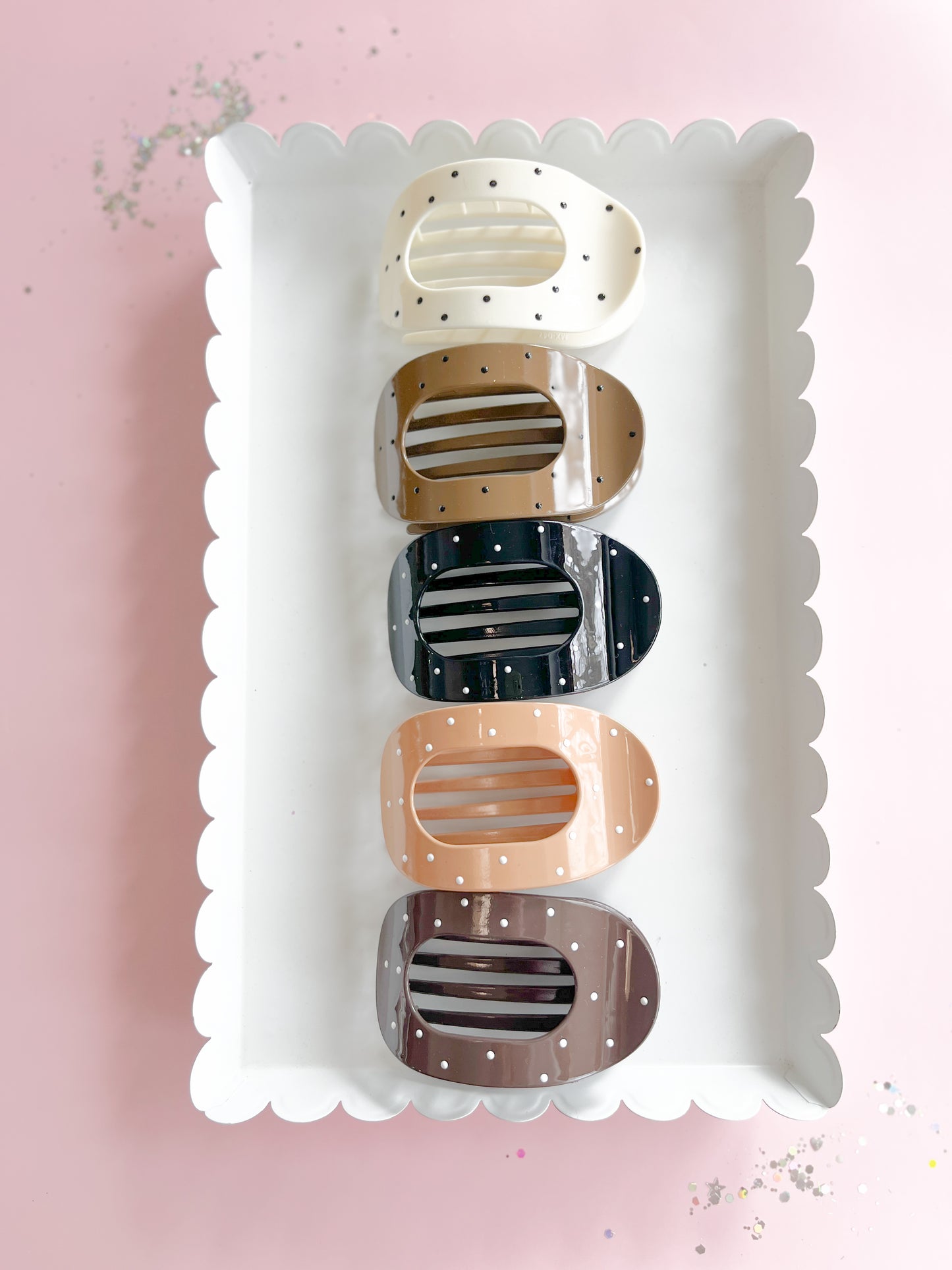 Polka Dot Flat Claw Clip