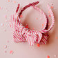 Pink Red Stripe Bow Headband