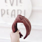 Chocolate Ribbed Knit Knotted Headband for Girls & Women