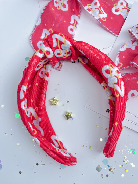 Red 87 Ring It’s A Love Story Say Yes Knotted Headband for Girls & Women