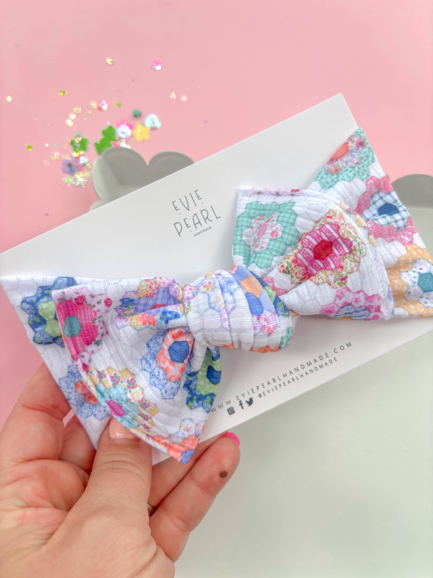 Heirloom Daisy Patchwork Baby Bow Turban