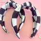 Black & White Checkered Knotted Headband