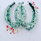 Mint Green Sequins Knotted Headband for Girls & Women