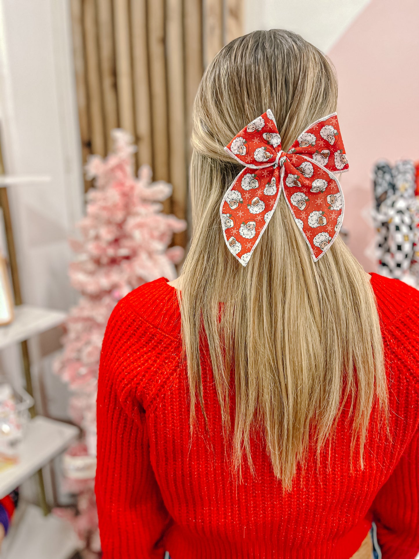 Red Santa Oversized Bow