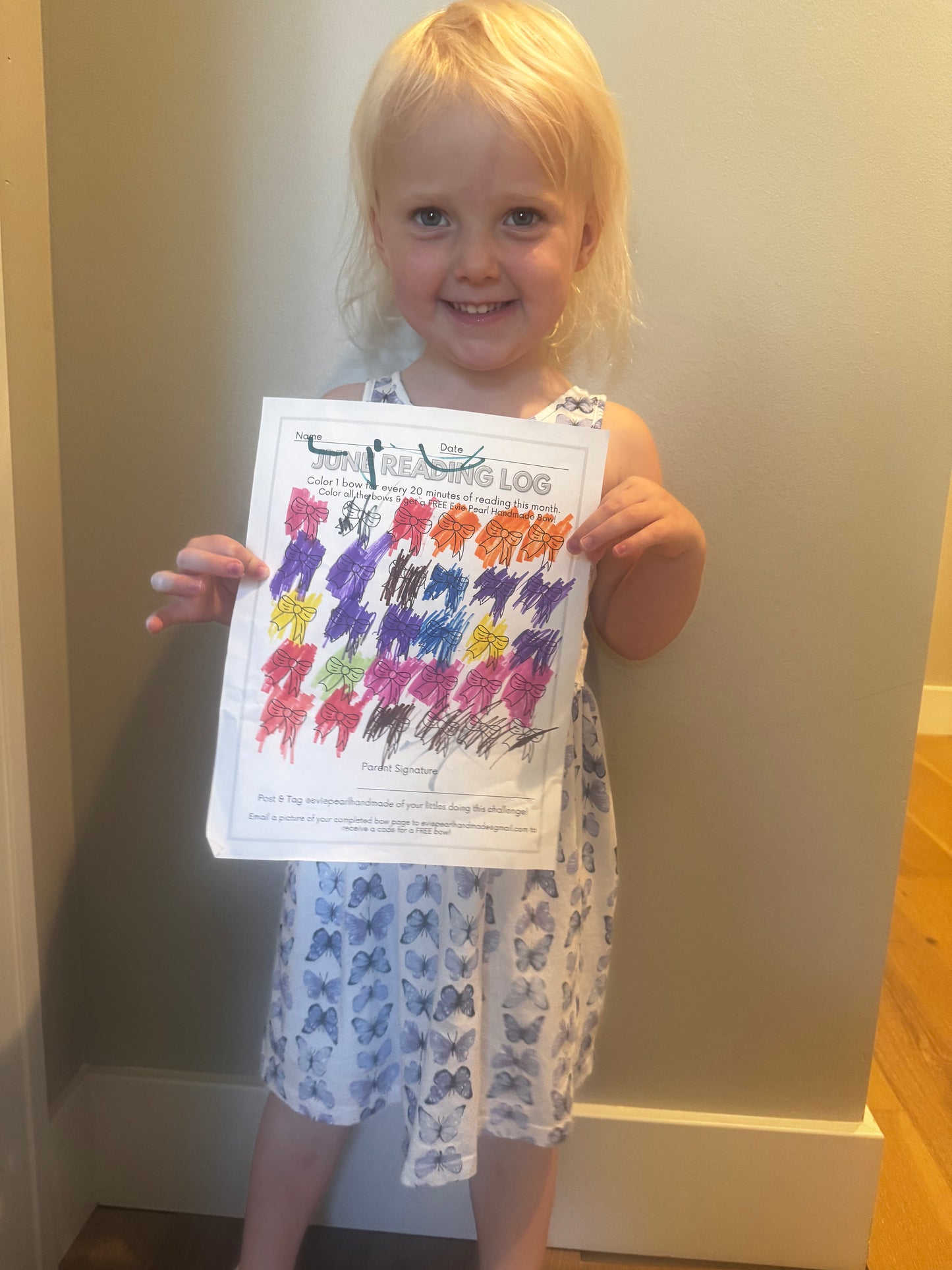 FREE BOW -June Summer Reading Log Challenge - Bow Chart Download