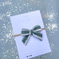 Green Stripe Small Pinwheel Bow