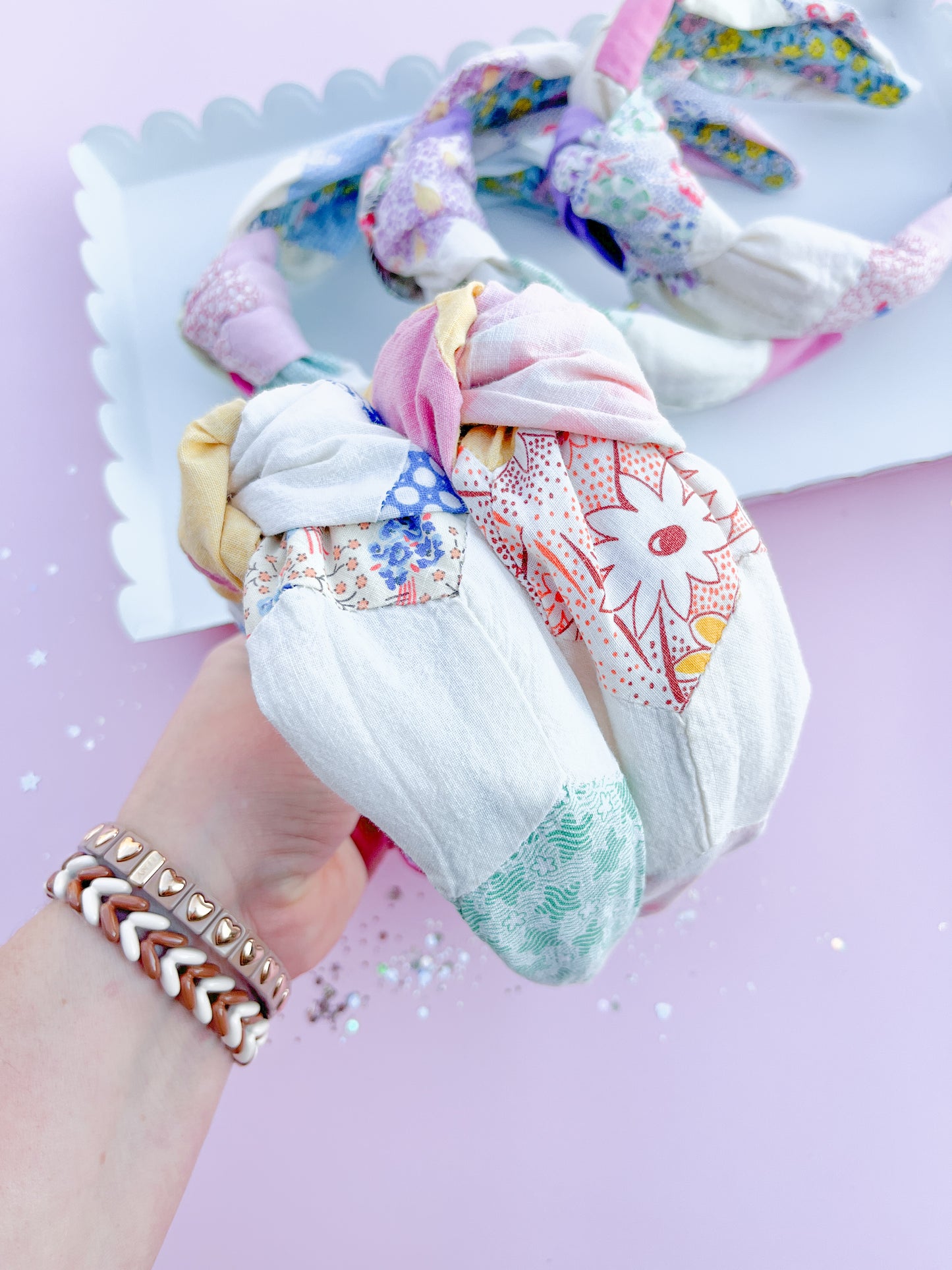 Heirloom Patchwork Quilted Knotted Headband