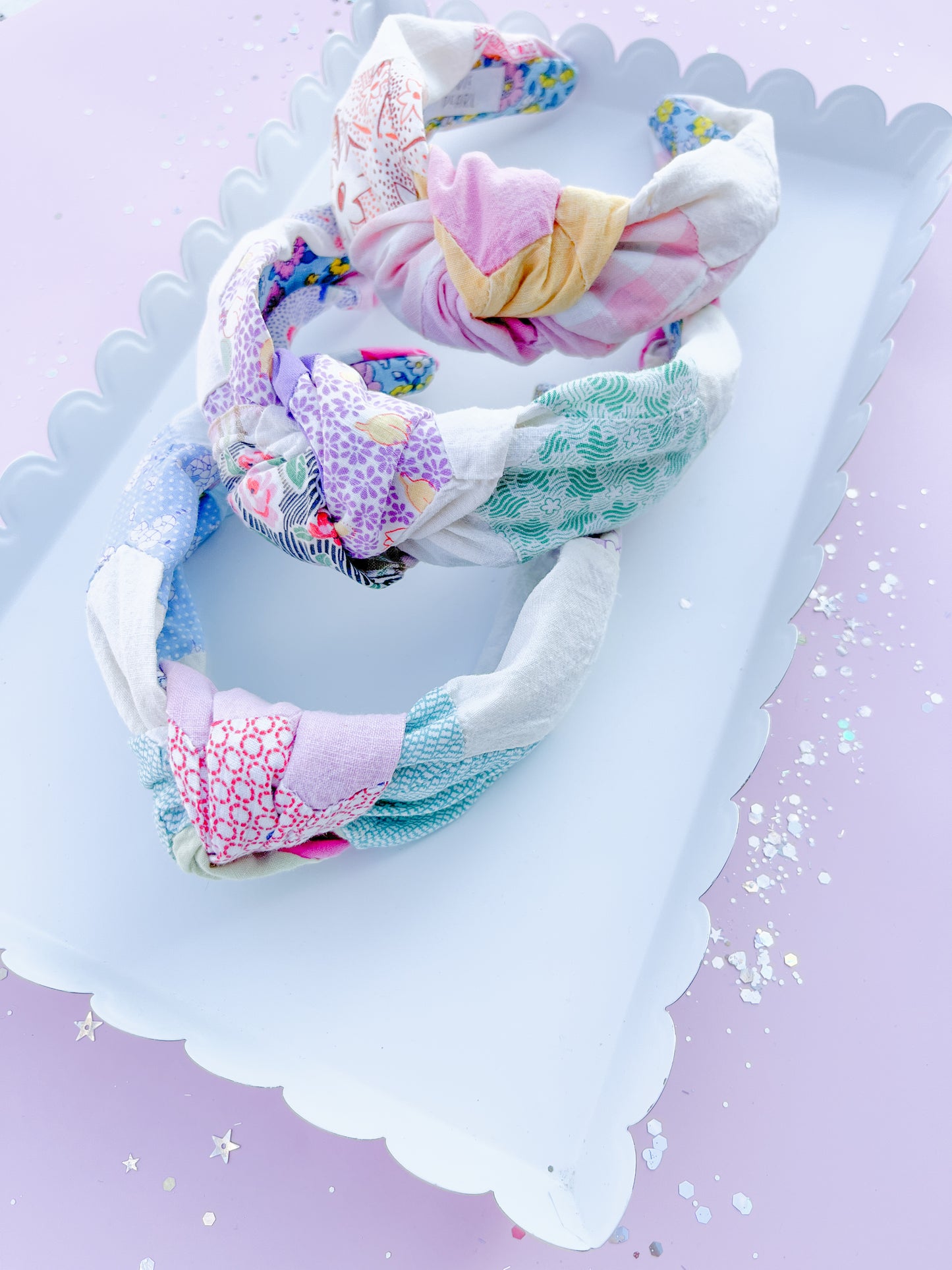 Heirloom Patchwork Quilted Knotted Headband