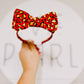 Red Leopard Gold Cheetah Bow Headband for  Girls