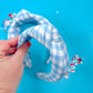 Blue Gingham Knotted Headband