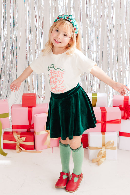 Green Plaid with Red Bows Knotted Headband for Girls & Women