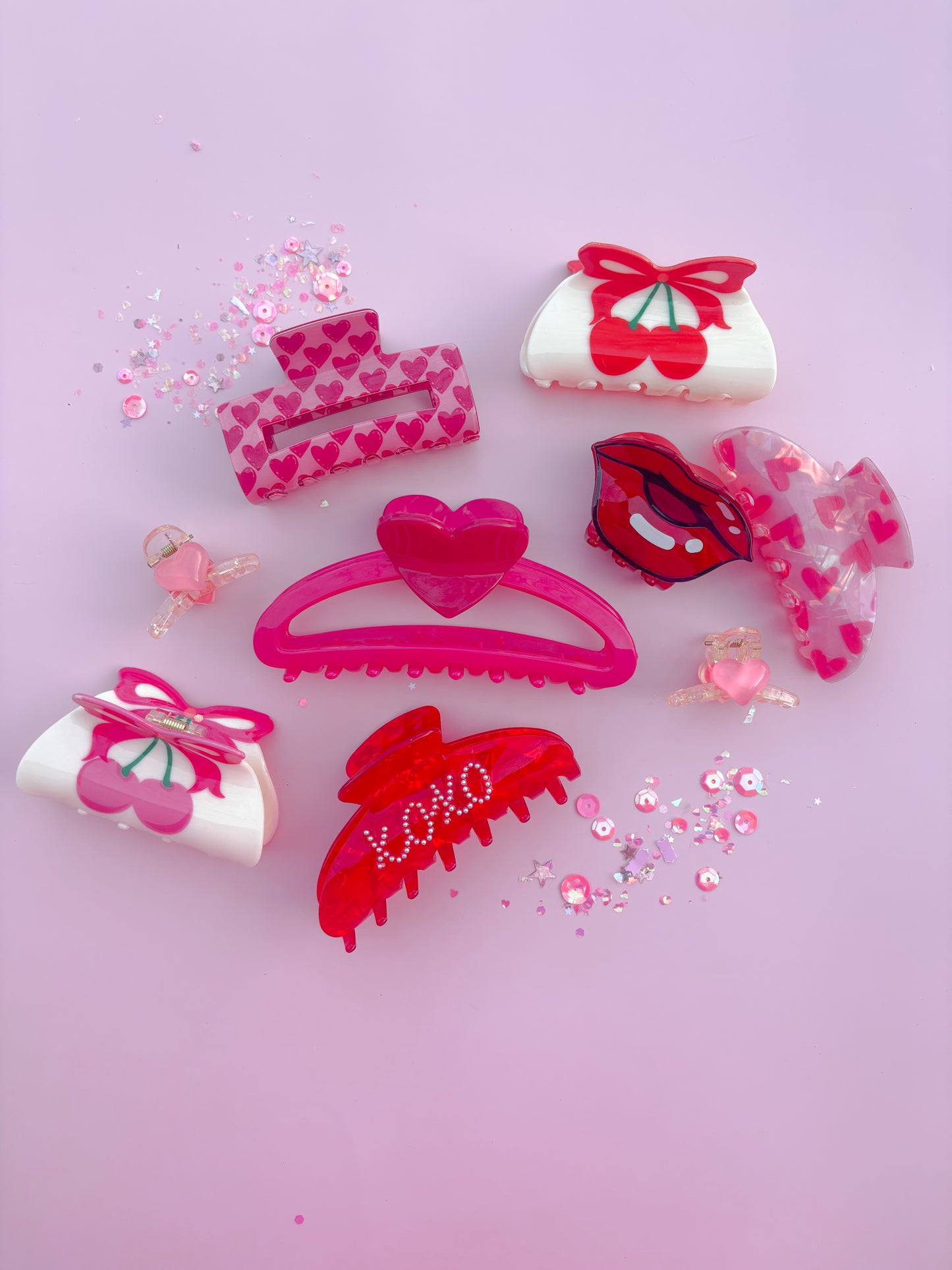 Red Cherry Bow Medium Claw Clip