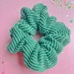 Kelly Green Ribbed Regular Scrunchy