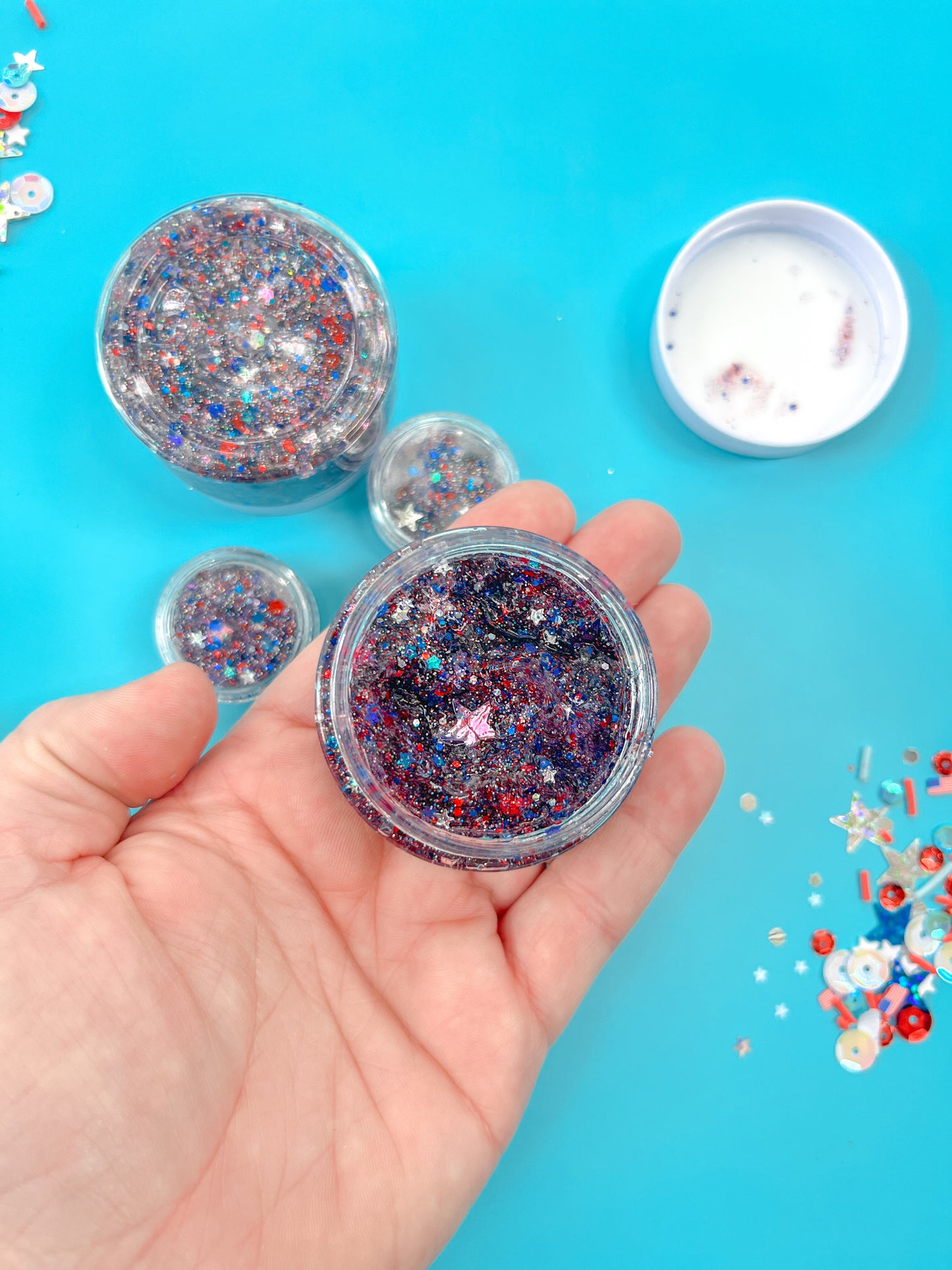 Red White Blue Stars Hair Glitter Gel