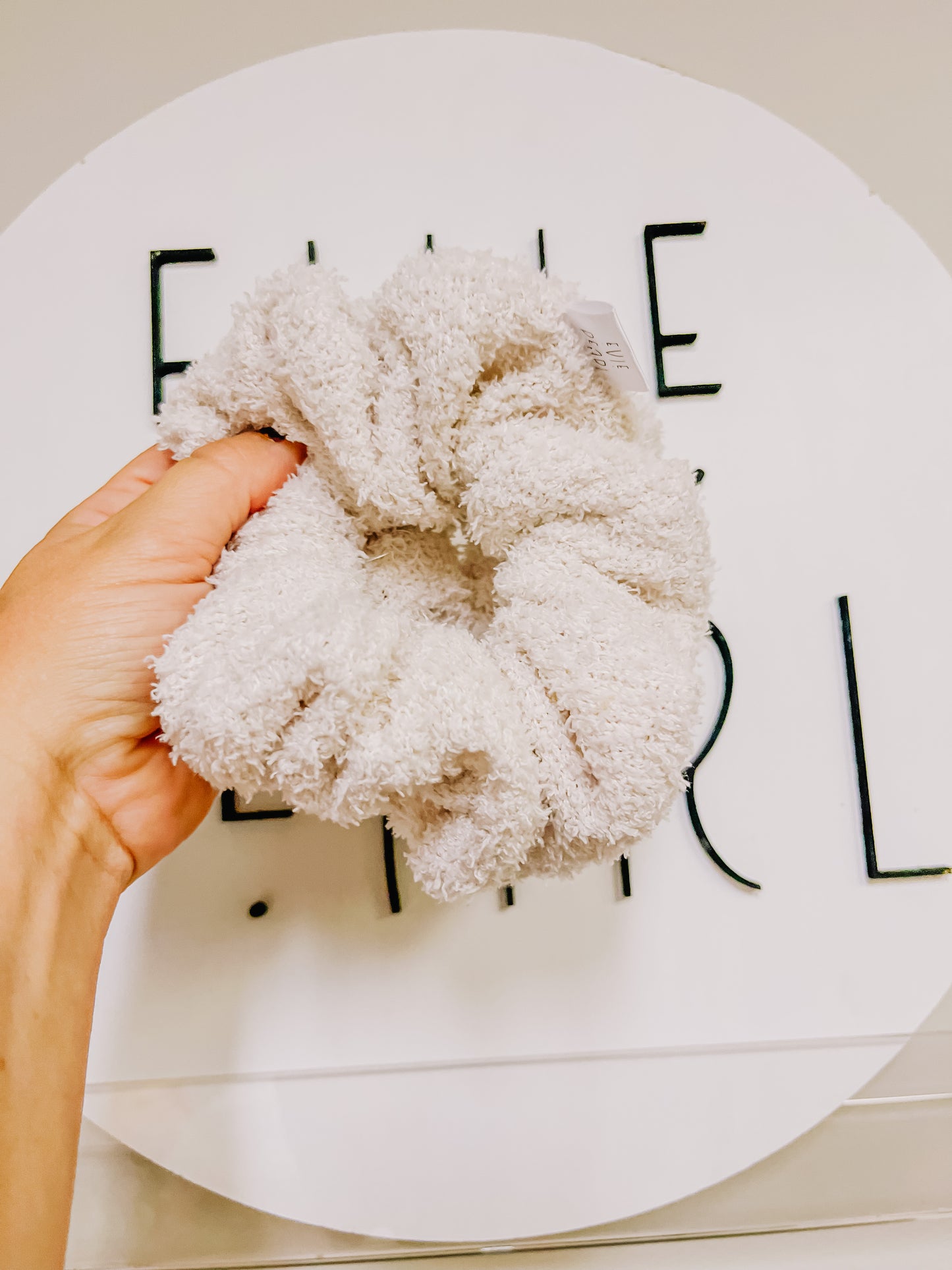 Cream Sherpa Oversized Scrunchie