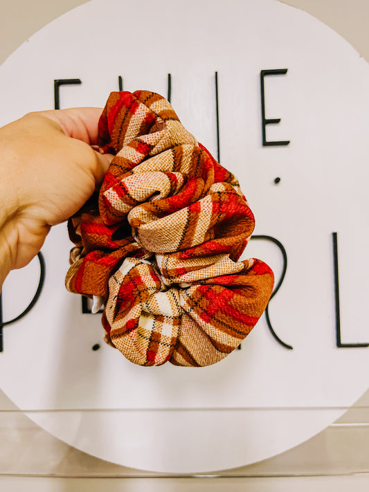 Spice Plaid Oversized Scrunchie