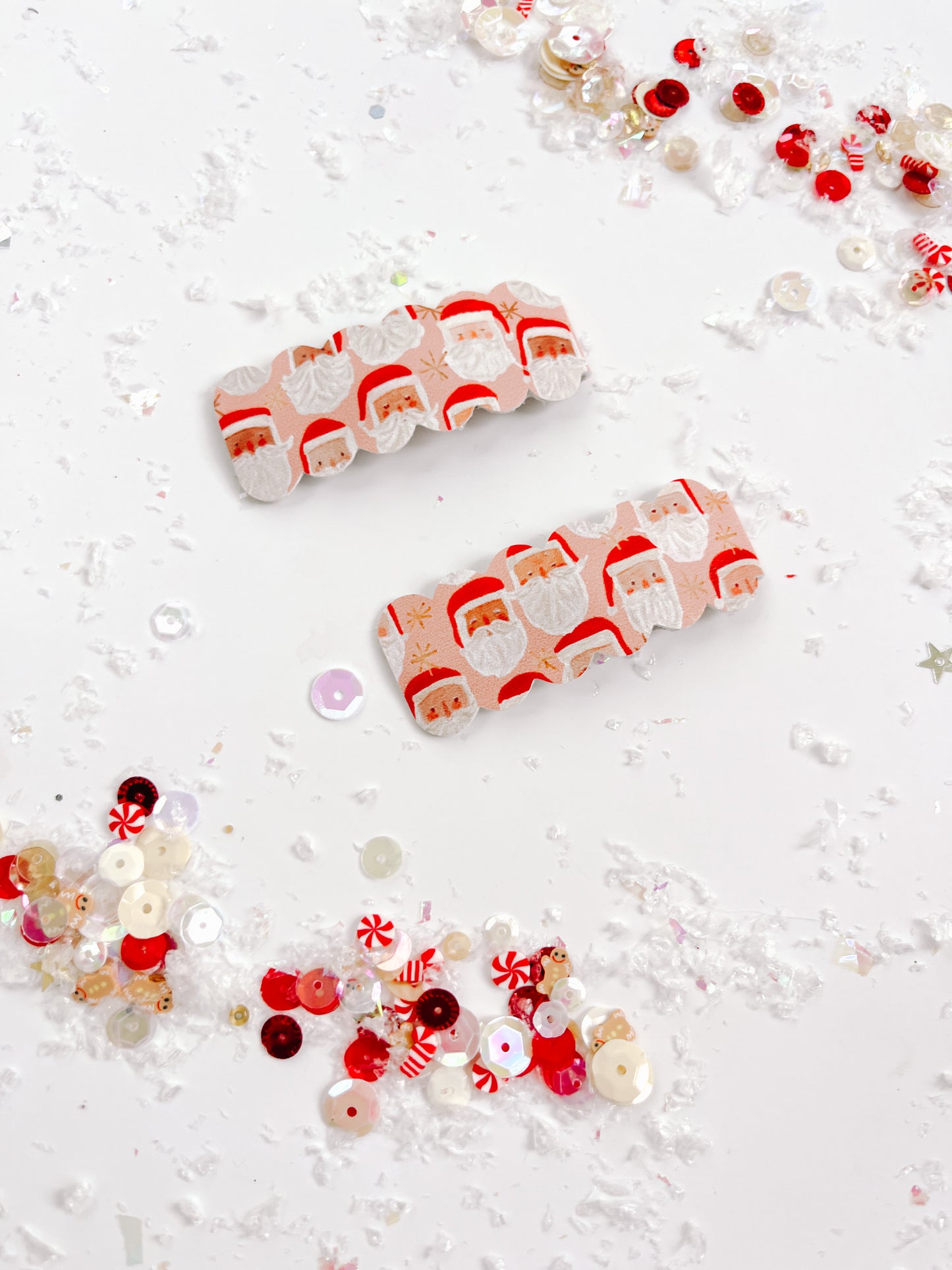 Pink Santa Single Snap Clip