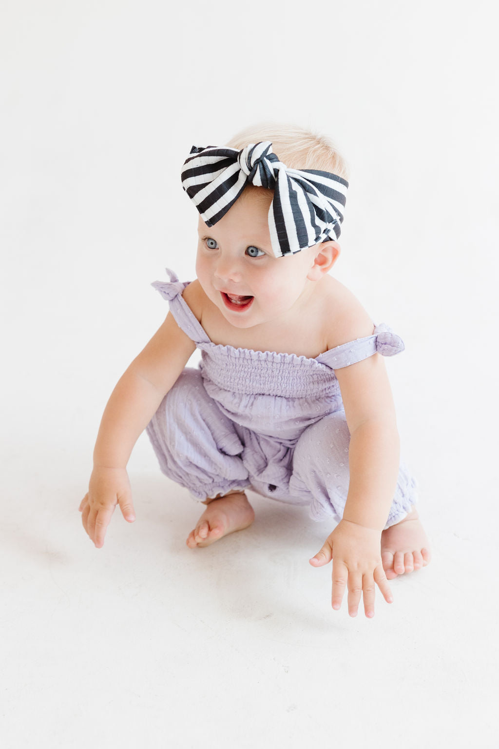 Black|White Baby Bow Turban - Main Image