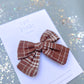 Brown Plaid Large Bow