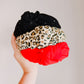 Red Glitter Knit Knotted Headband for Girls & Women