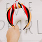 Black White Red Yellow Stripe Knotted Headband for Girls & Women