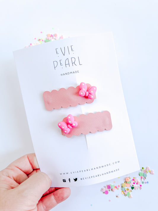 Pink Bow Magical Pigtail Clip Set