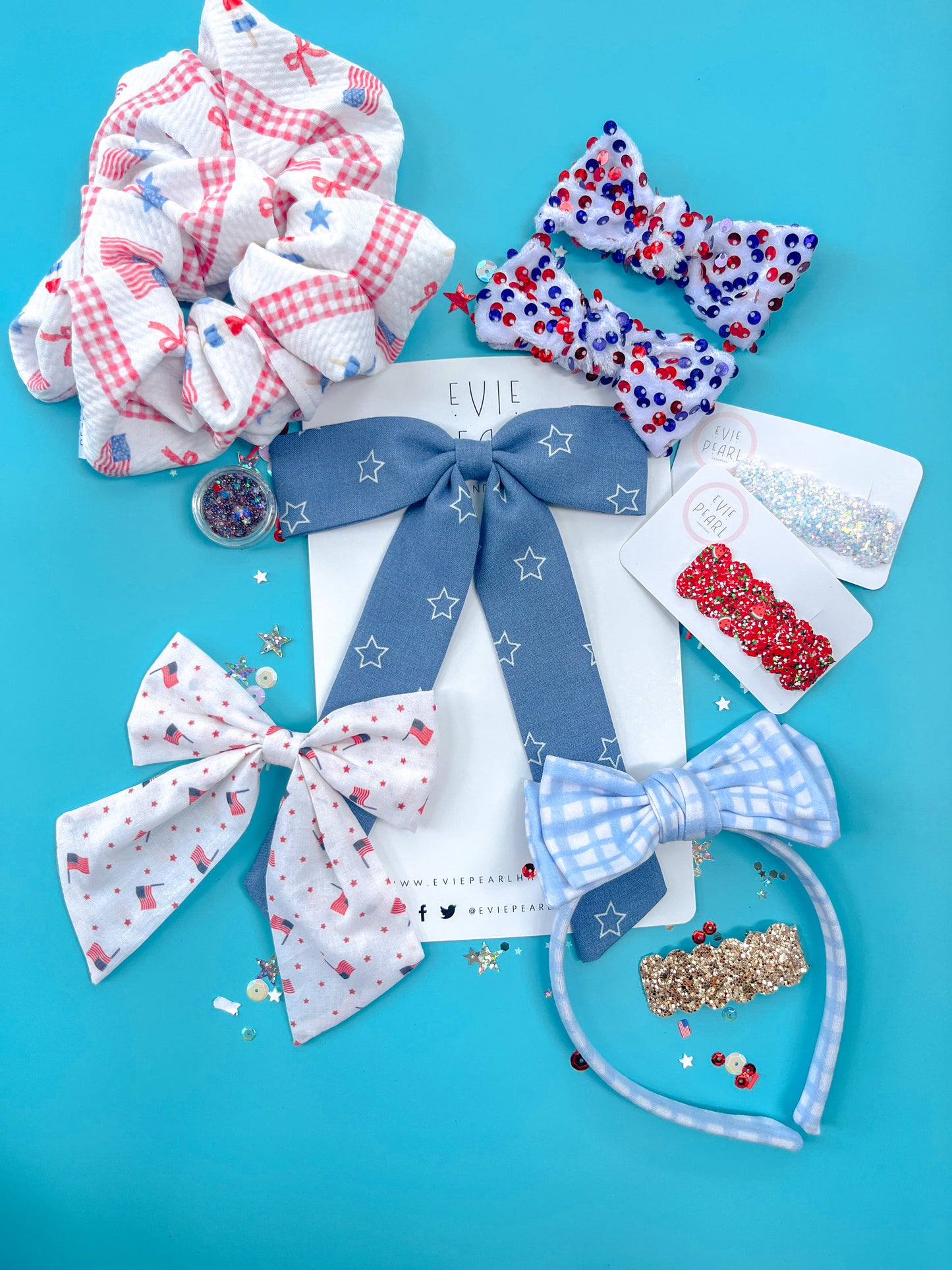 USA Flag Medium Sailor Bow