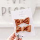 Ribbed Chestnut Knot Bow Pigtails