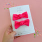 Flamingo Pink Knot Bow Pigtails