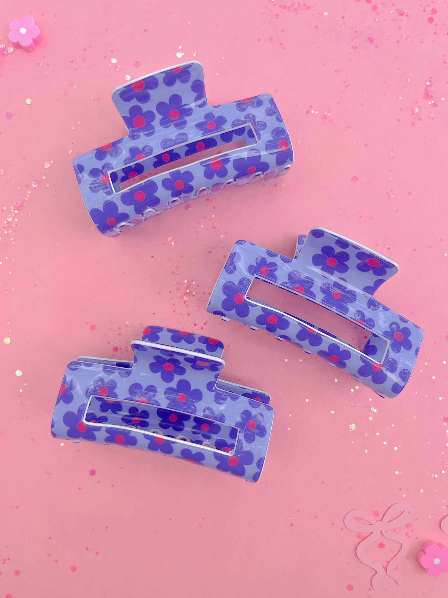 Purple Daisy Claw Clip