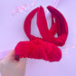Red Ribbed Soft Knotted Headband for girls and women