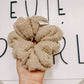 Tan Sherpa Oversized Scrunchy