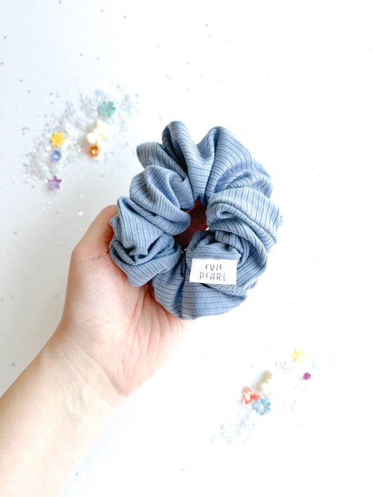 Blue Knit Regular Scrunchy