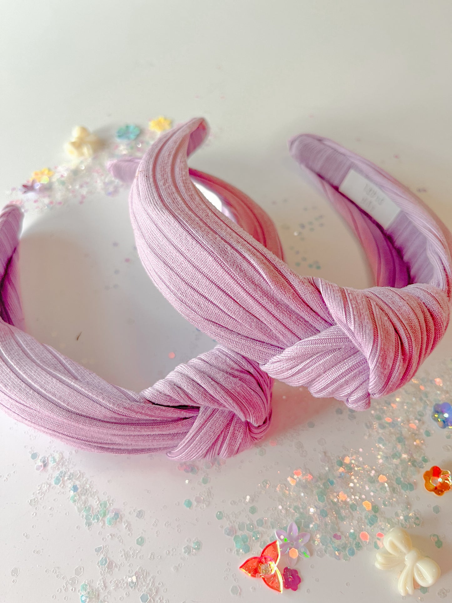 Lilac Ribbed Knotted Headband for Girls & Women