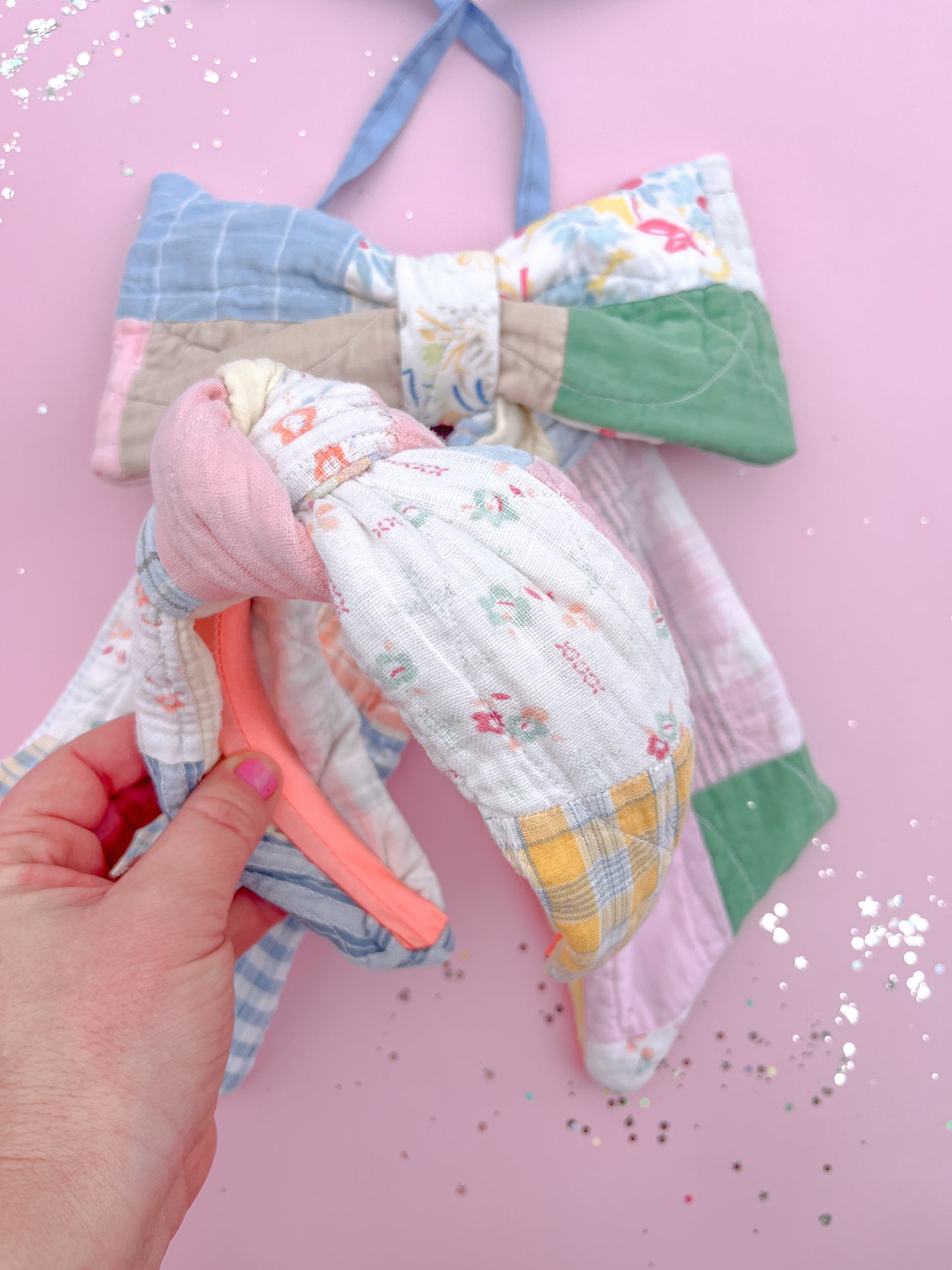 Spring Heirloom Quilted Knotted Headband