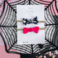 Black Ghost & Hot Pink Mini Knot Bow Nylon Headband Set