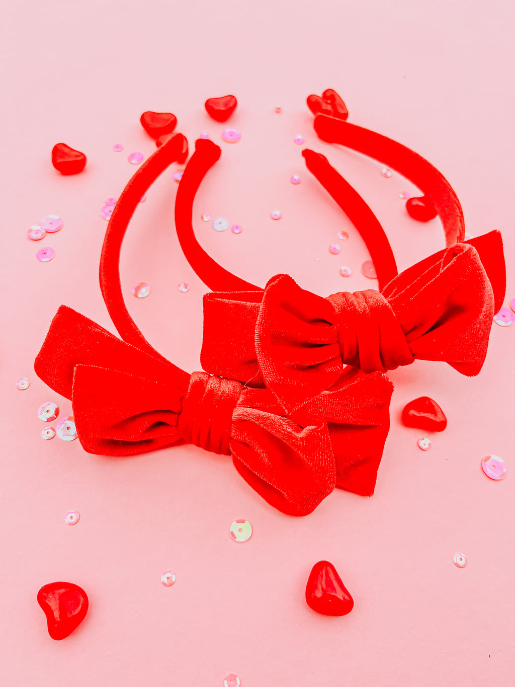 Red Velvet Bow Headband for toddler & girls