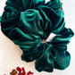 Green Velvet Oversized Scrunchy