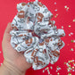 White Football Touchdown Oversized Scrunchy