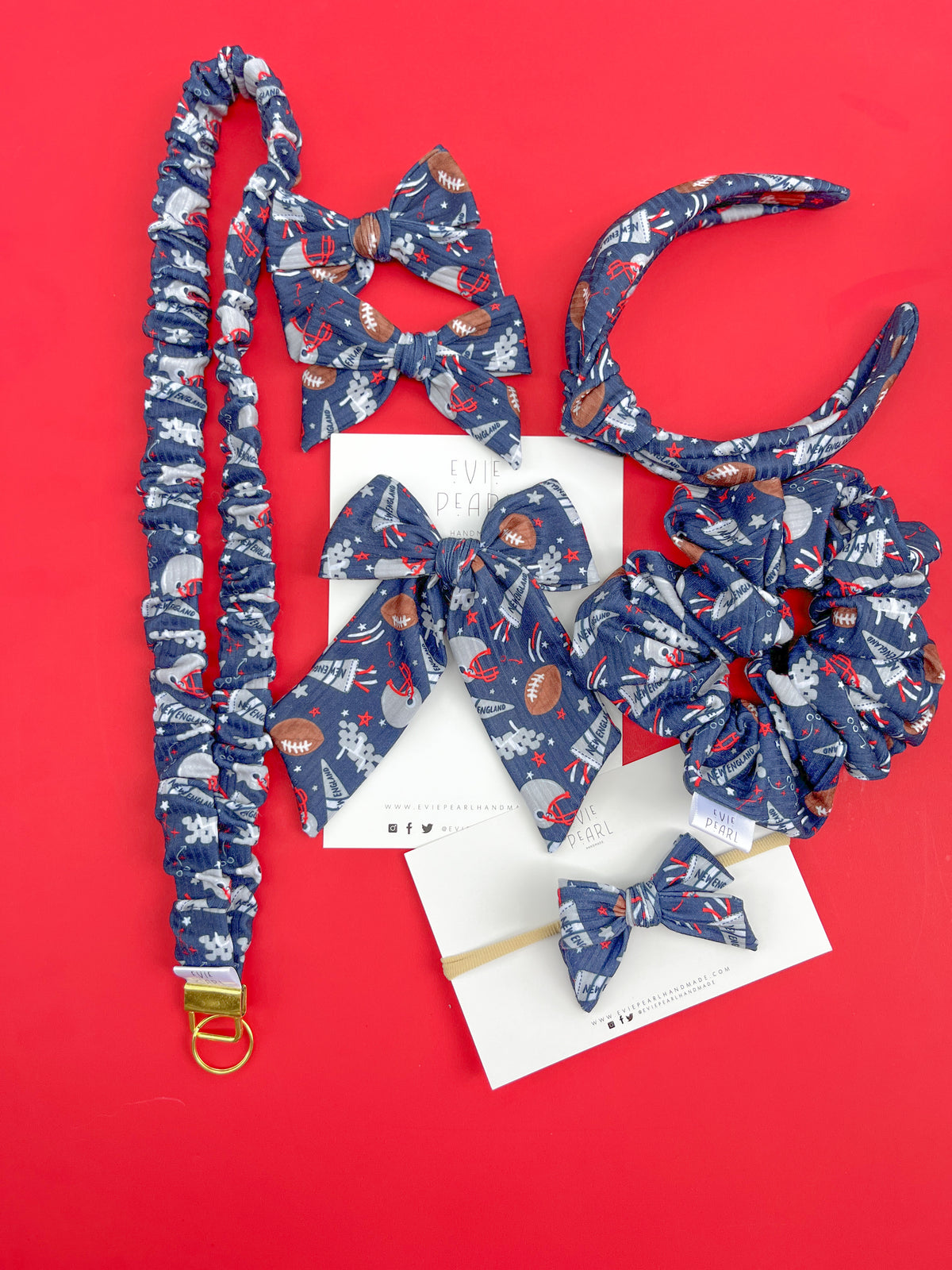 New England Patriots Hair Accessories | Bows, Scrunchies & Headbands