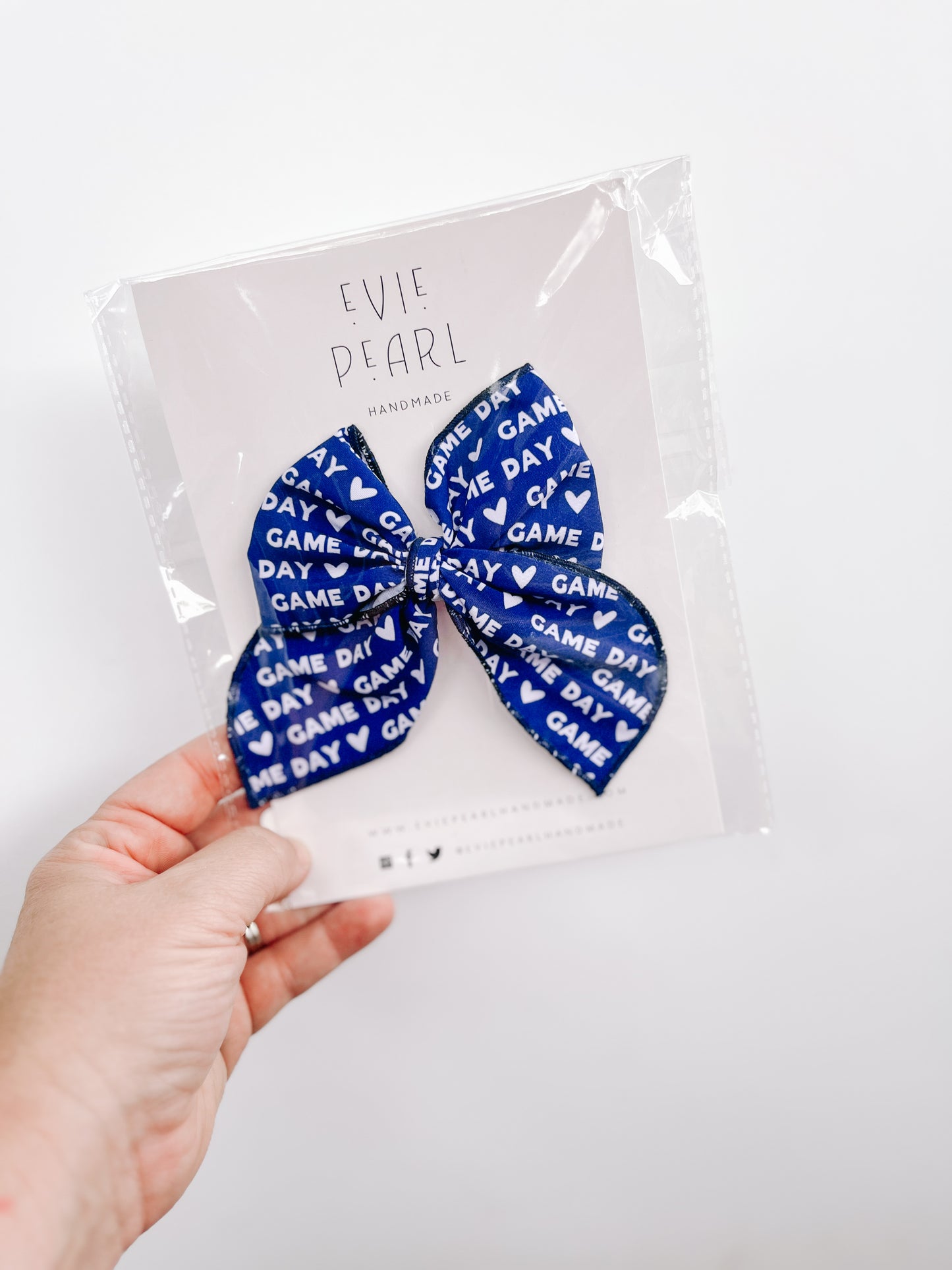 Blue Medium Game Day Bow