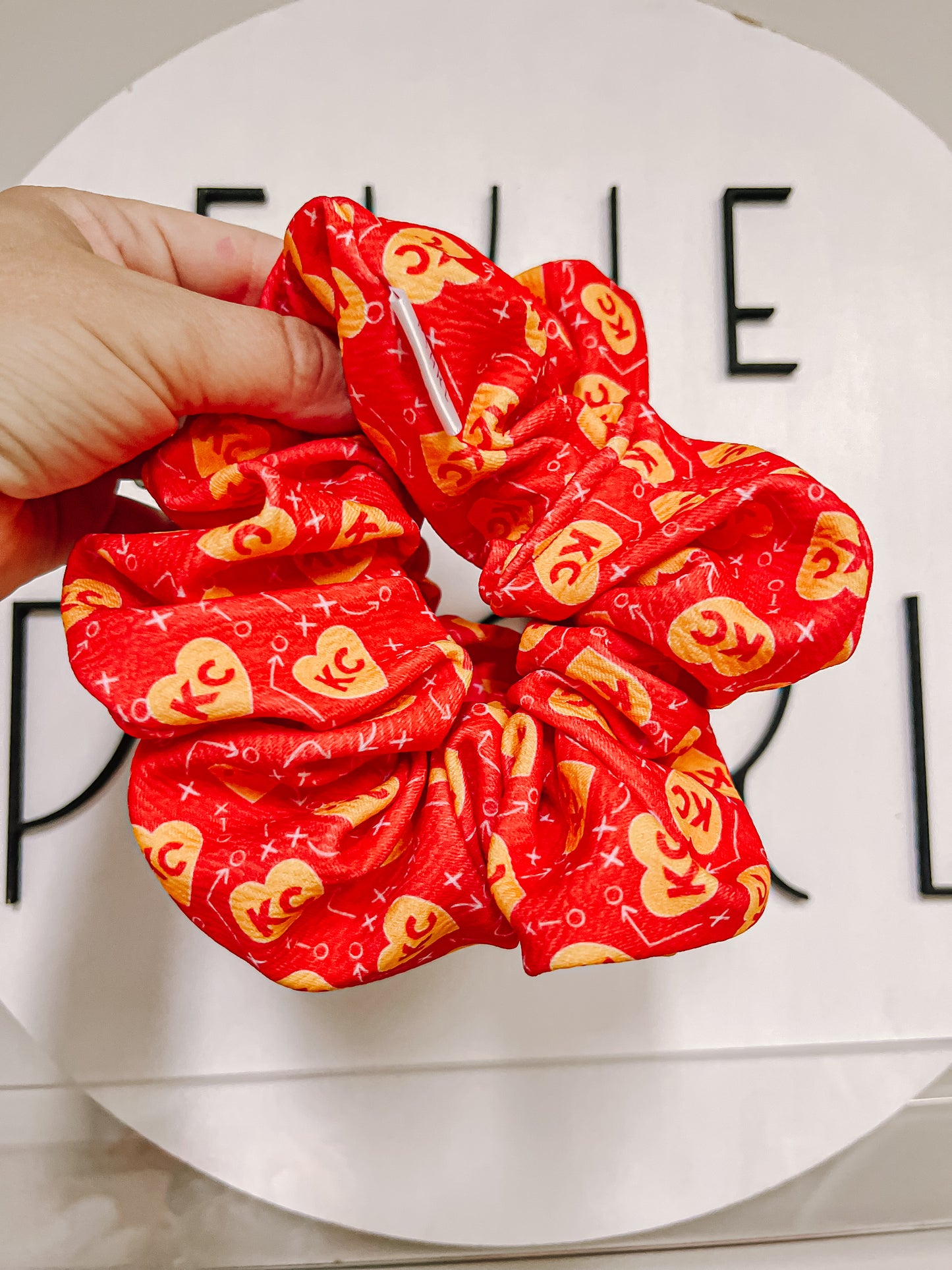 Red KC Heart Oversized Scrunchy R2S