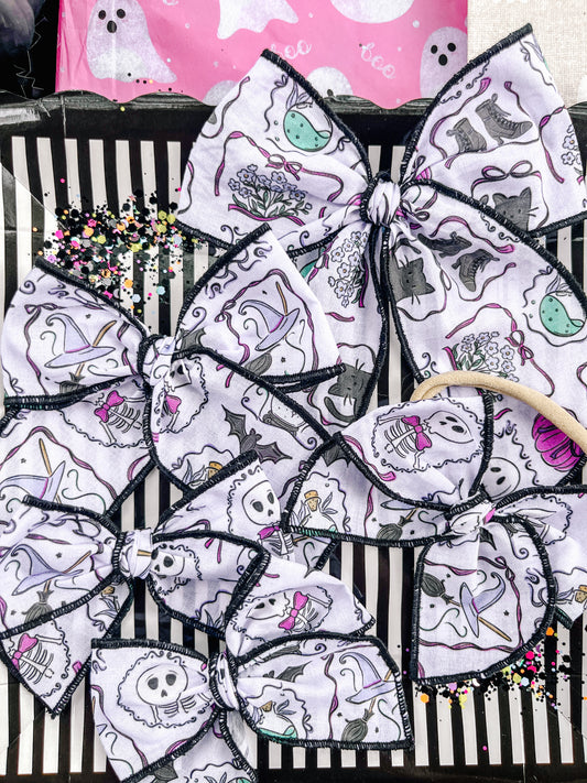 Ghostie Skully Frames Hair Bow
