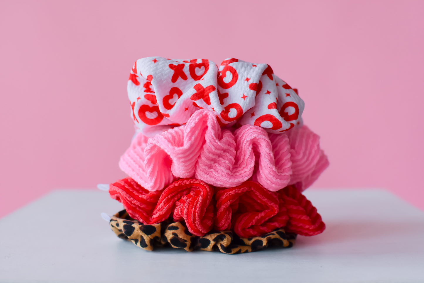 Kasie Red Ribbed Regular Scrunchy