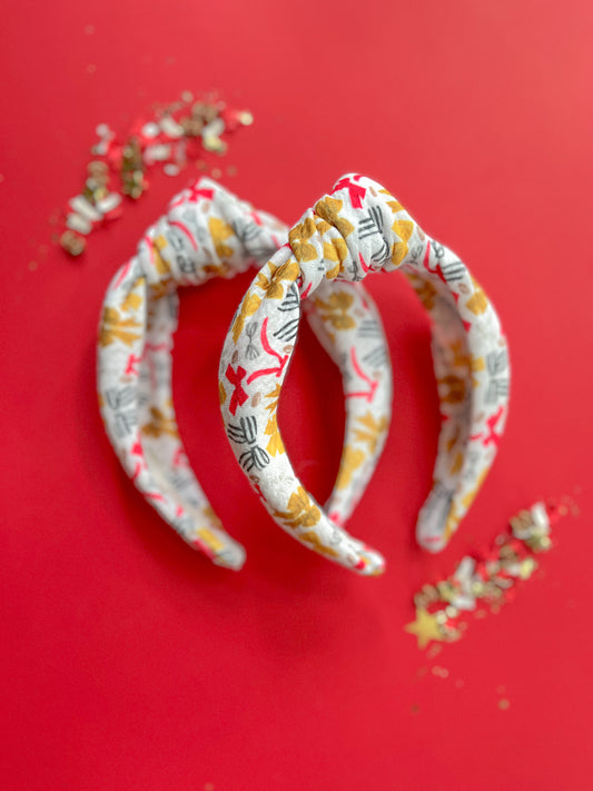 Kansas City White Bows Knotted Headband for Girls & Women