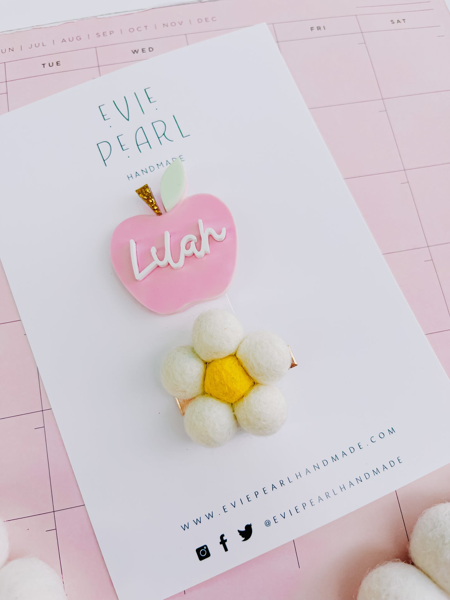 PREORDER: Personalized Apple Hair Clip