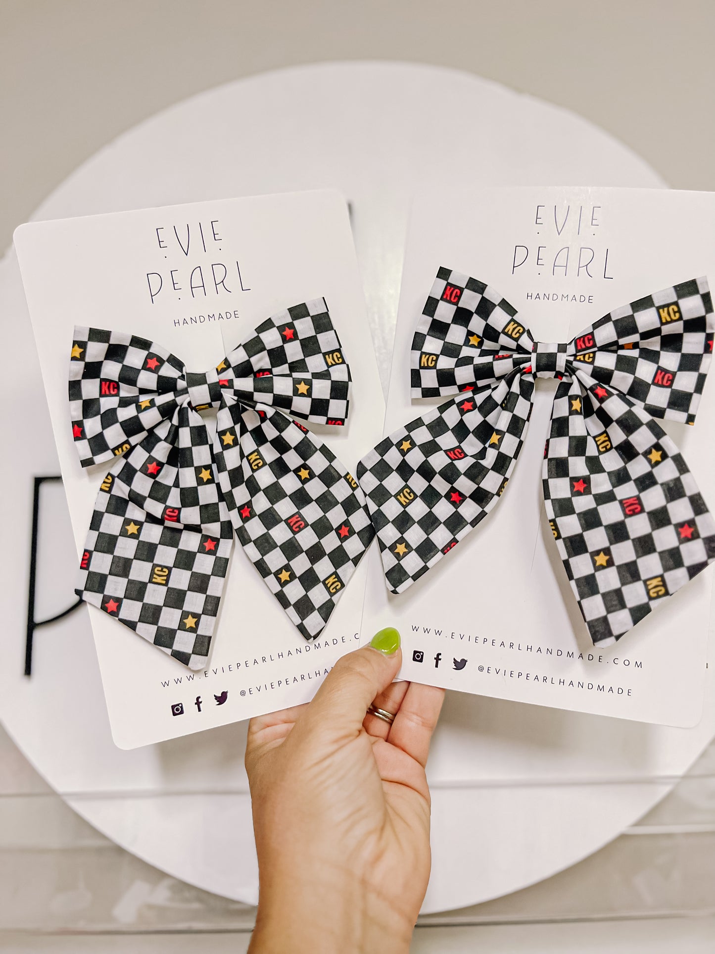 Black| Checkered KC Sailor Bow