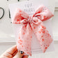 Pink Fall Floral Longtailed Hair Bow