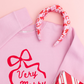 Pink Red Candy Cane Knotted Headband for Girls & Women